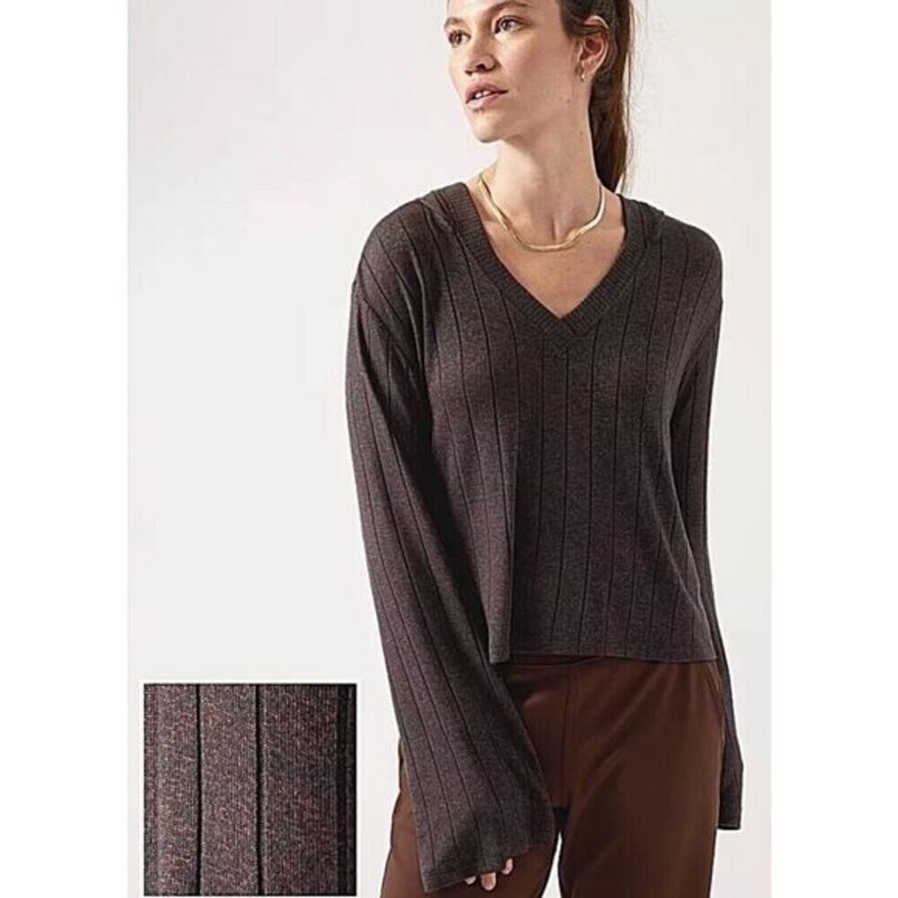 Athleta Women's Harmony Hoodie‎ Sweatshirt Medium Mahogany Heather EUC